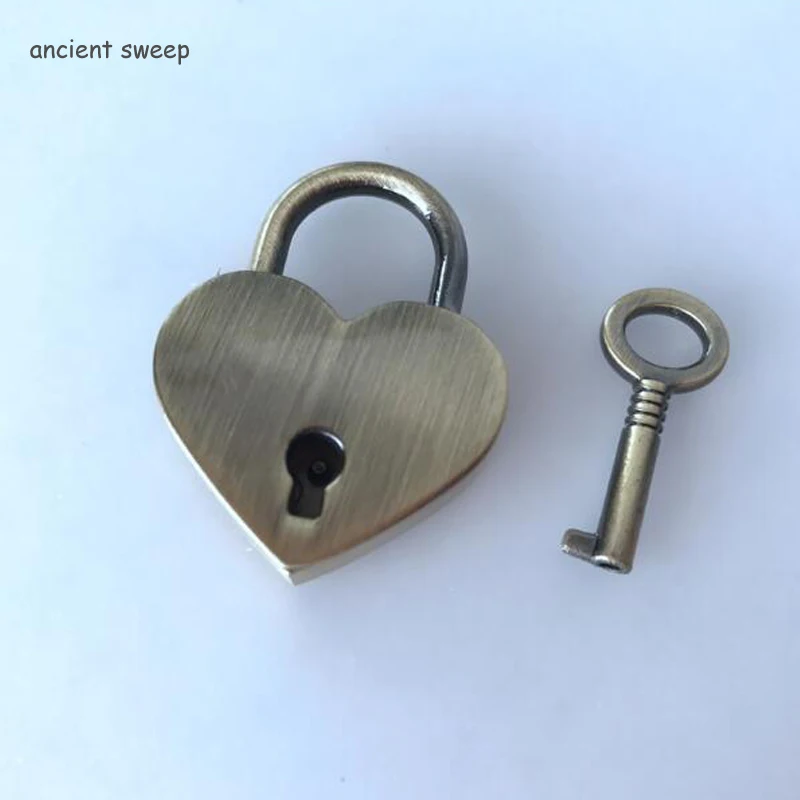 ancient sweep Мини-замочек в виде сердца старинный с замком для ключей Античный стиль для влюбленных пар - Цвет: ancient sweep