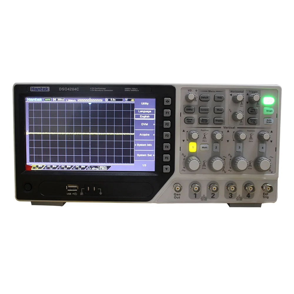 Цифровой осциллограф Hantek DSO4204C 200 МГц 4 канала портативный USB PC LCD автомобильный + EXT