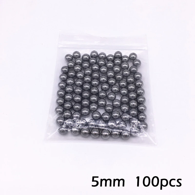 5MM 100 шт 4 мм 5 мм 6 мм шарики из высокоуглеродистой стали Рогатка охотничьи стальные рогатки шарики катапульта рогатки ударные патроны мужские игрушки - Цвет: 5MM