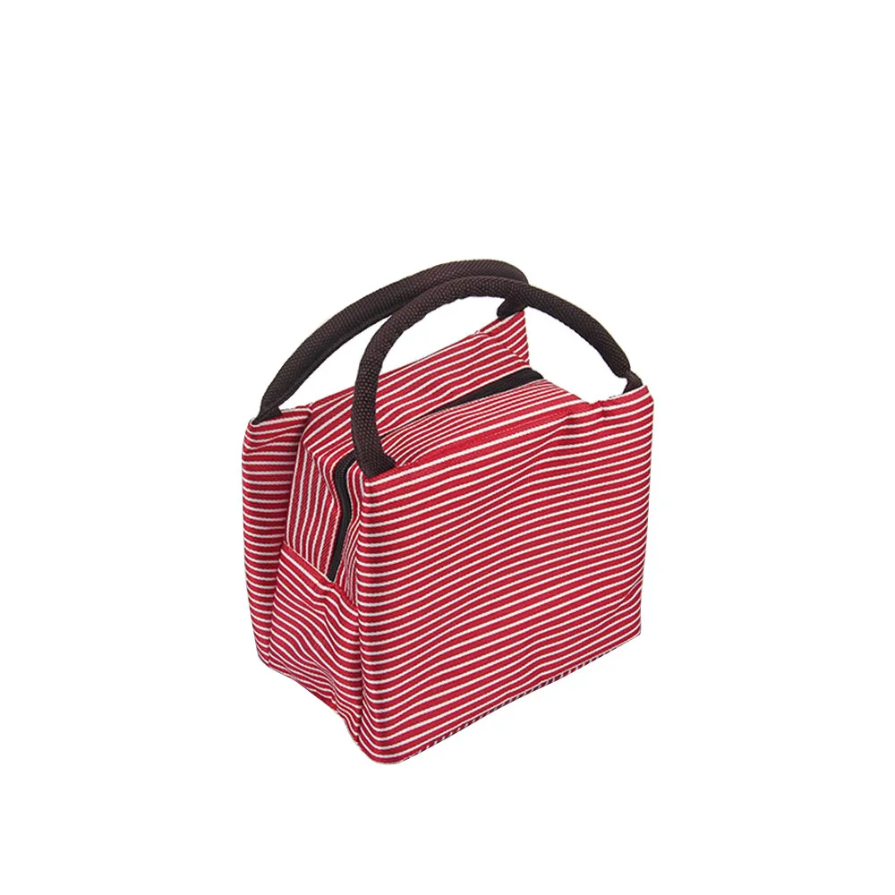Stripes Lunch Bag for Women Isothermal Bag Packaged Food Thermal Bags Thermo Pouch Kids Lunch Bag Refrigerator Mummy Bag Totes
