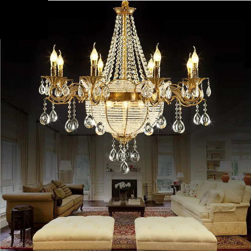 L European living room chandelier LED crystal lamp home improvement engineering restaurant chandelie | Лампы и освещение