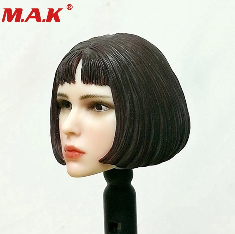 Масштаб 1:6 Наталья Портман короткие черные волосы голова Лепка модель игрушка