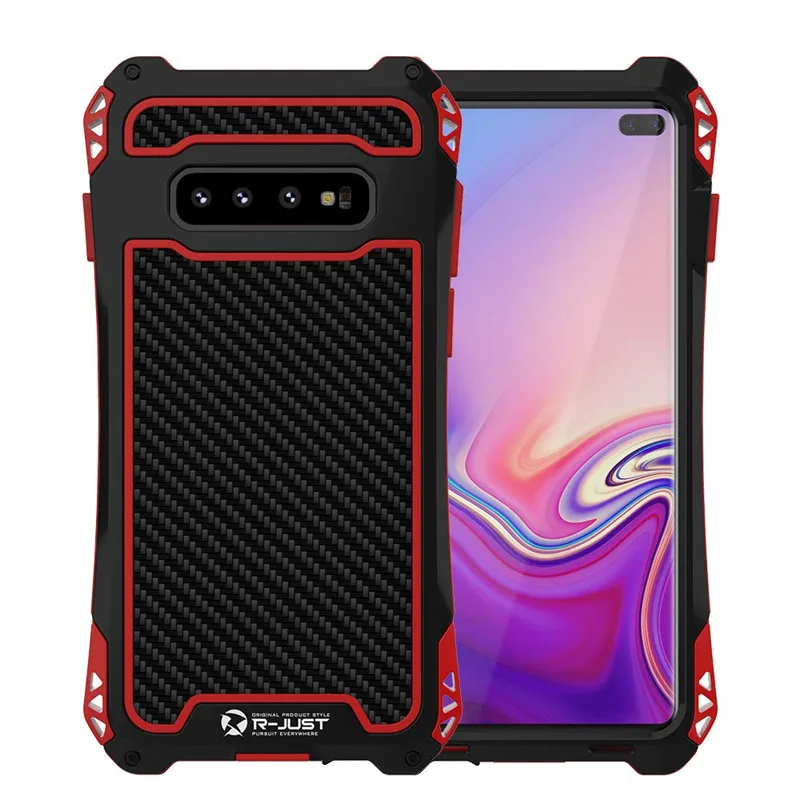 R Just всесторонний защитный чехол для Samsung Galaxy S10 из углеродного волокна телефона