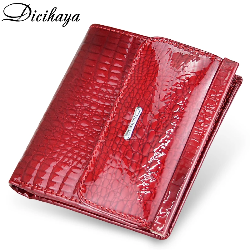 DICIHAYA, мини-кошелек для женщин, натуральная кожа, кошельки, модный Аллигатор, на застежке, короткий кошелек, женские маленькие кошельки и кошельки, сумки для монет