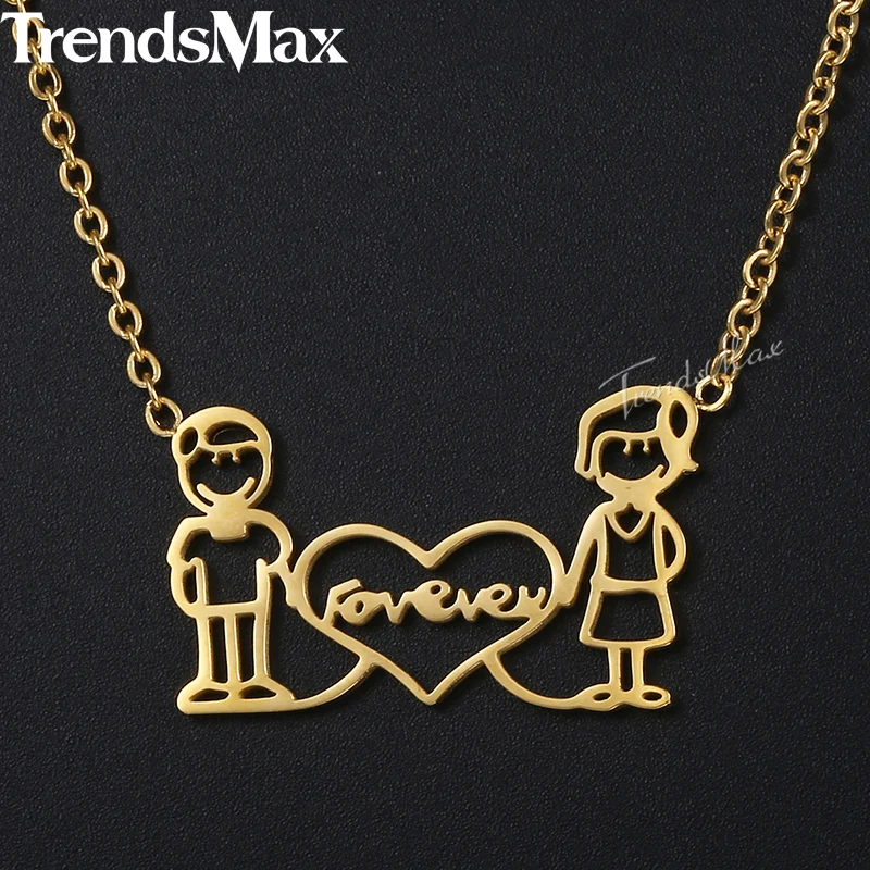 Ожерелье Trendsmax женское ожерелье из нержавеющей стали золотого цвета пара навеки