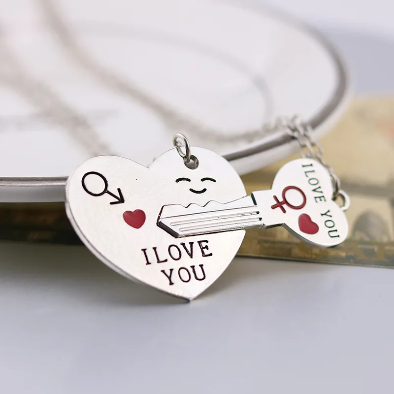 Фото Парный брелок с надписью I LOVE YOU Heart кольцо Love Arrow цепочка для ключей подарок на