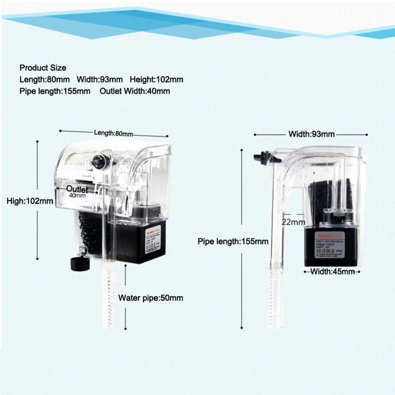 Внешний фильтр для аквариумной воды маленький водопада аквариума 3 в 1 висячий