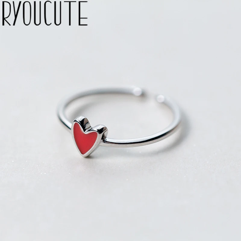 RYOUCUTE 100% Настоящее серебро цвет ювелирные изделия Новая мода красное сердце