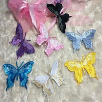 10pcs small butterfly embroidery patches applique iron on clothes mix color clothing dress embroidered patch black white blue