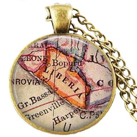 liberia antique map necklace liberia map pendant maps jewelry charming art pendant vintage 1pcslot steampunk xmas friends gift