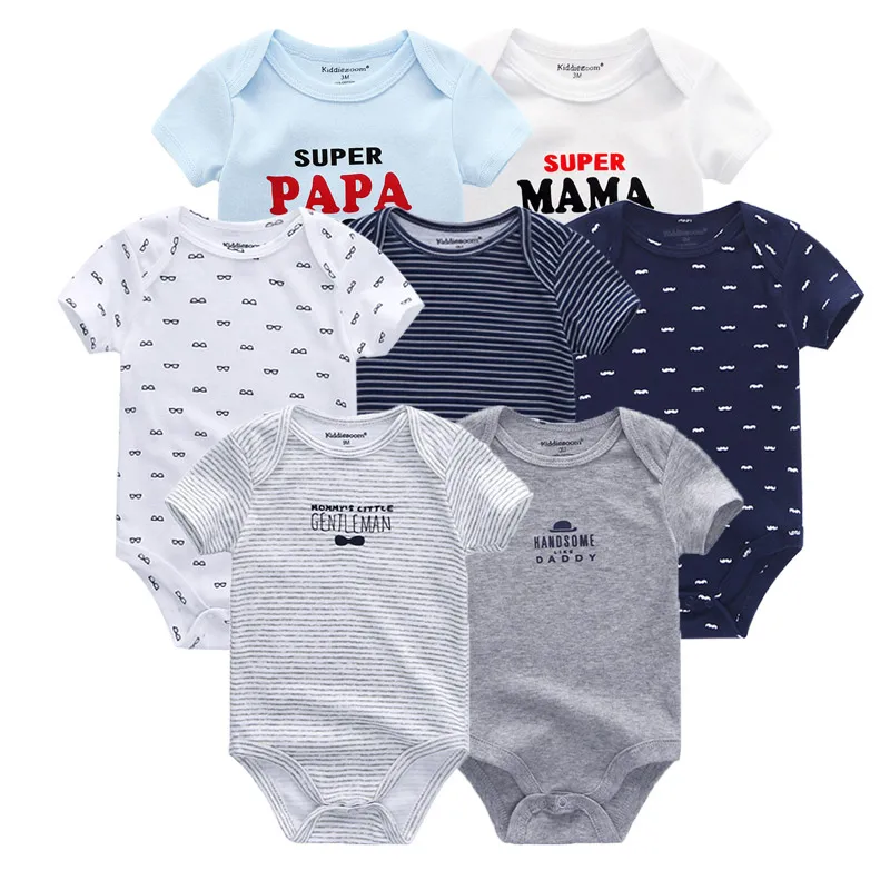 baby boy clothes7110 Для маленьких мальчиков Одежда для новорожденных Единорог для маленьких девочек одежда гимнастический костюм Костюмы комплекты Ropa быть 0-12 м короткий рукав 7 шт./лот платье для девочки боди платья для девочек - Цвет: baby boy clothes7110