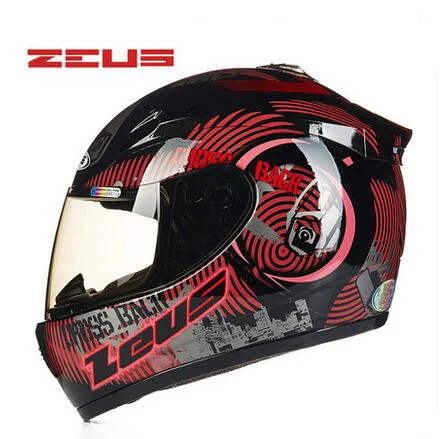 Z19 red Подлинный мотоциклетный шлем ZEUS DOT ECE 2205 мужские Полнолицевые зимние каски для мотогонок, мотоциклистов, снегоходов - Цвет: Z19 red