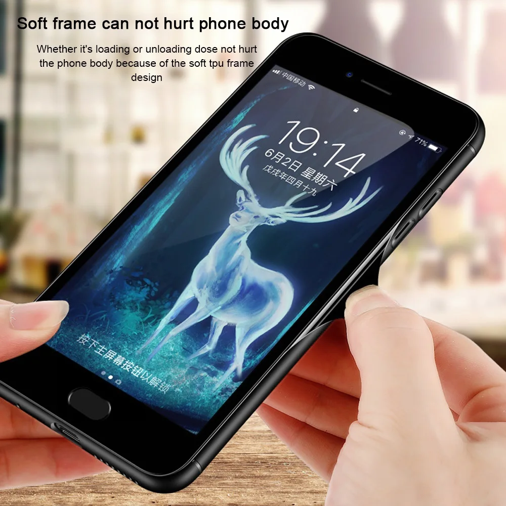 Чехол в виде светящегося стекла для Xiaomi A 1 2 Lite 8 8E MAX3 Милая задняя крышка из Звездного стекла для Redmi Note 5 4X6 Deer Meteor Nebul