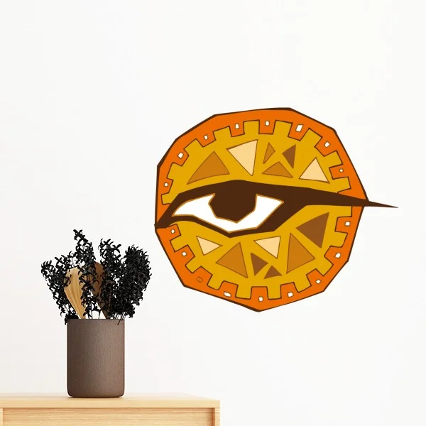 Египетская культура красный желтый глаз Тотем абстрактная Иллюстрация шаблон