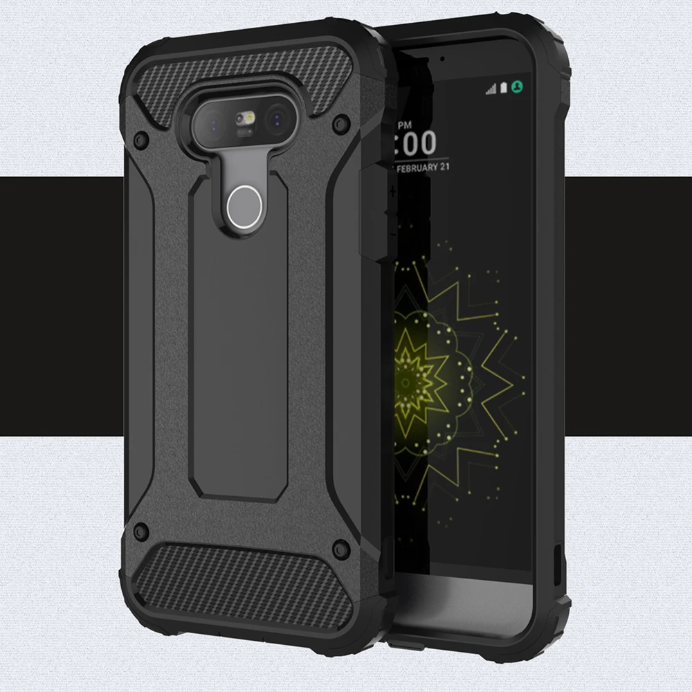 Wolfrule СПС чехол для телефона lg g5 чехол противоударный силиконовый бронированный из твердого пластика задний Чехол для lg g5 lgg5 защитный чехол h850 funda - Цвет: Black