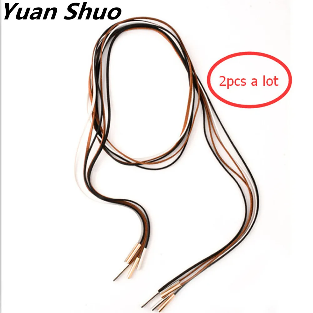 2 шт. черный/белый/коричневый кожаный шнурок для подвески модное и элегантное