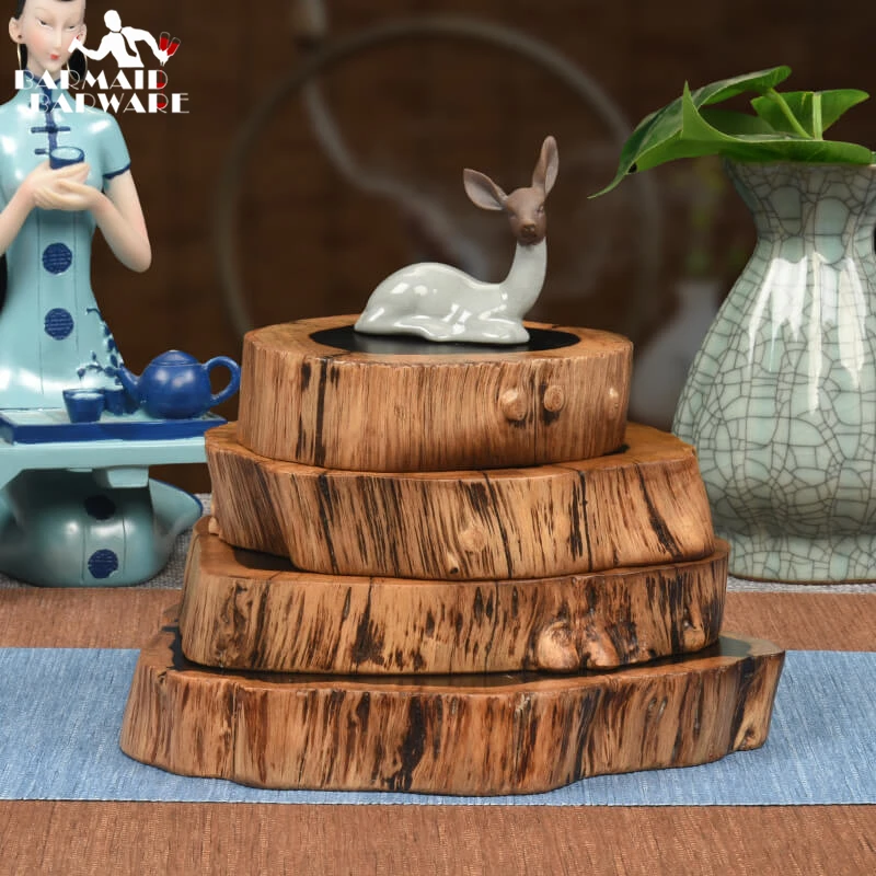 

1pcs Wood Coasters Table Cup Mat Kitchen Mat Pad For Bar Cocktail Length 9 -10cm & Height 3cm Noble Ebony Wood Slices