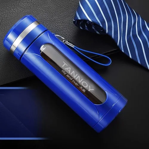 Z-420ML blue Термостойкая двухслойная стеклянная бутылка для воды, креативный пояс, разделительный фильтр для чая, портативное, для путешествий, офиса, стекло для воды - Цвет: Z-420ML blue