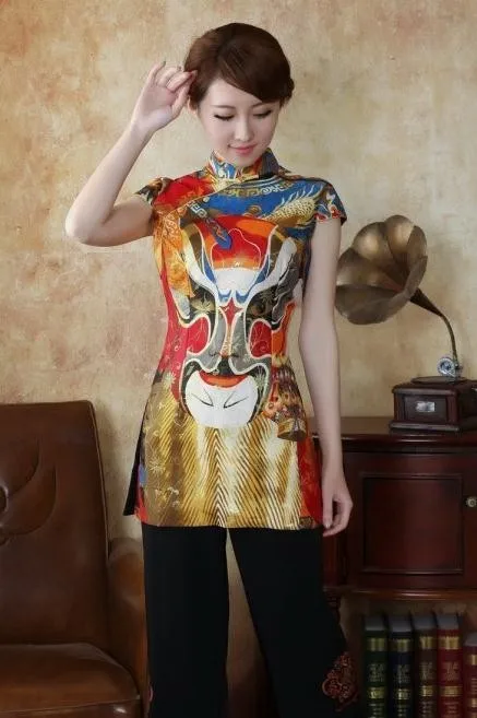 Женская атласная блузка с воротником-стойкой размеры S M L XL XXL XXXL | одежда