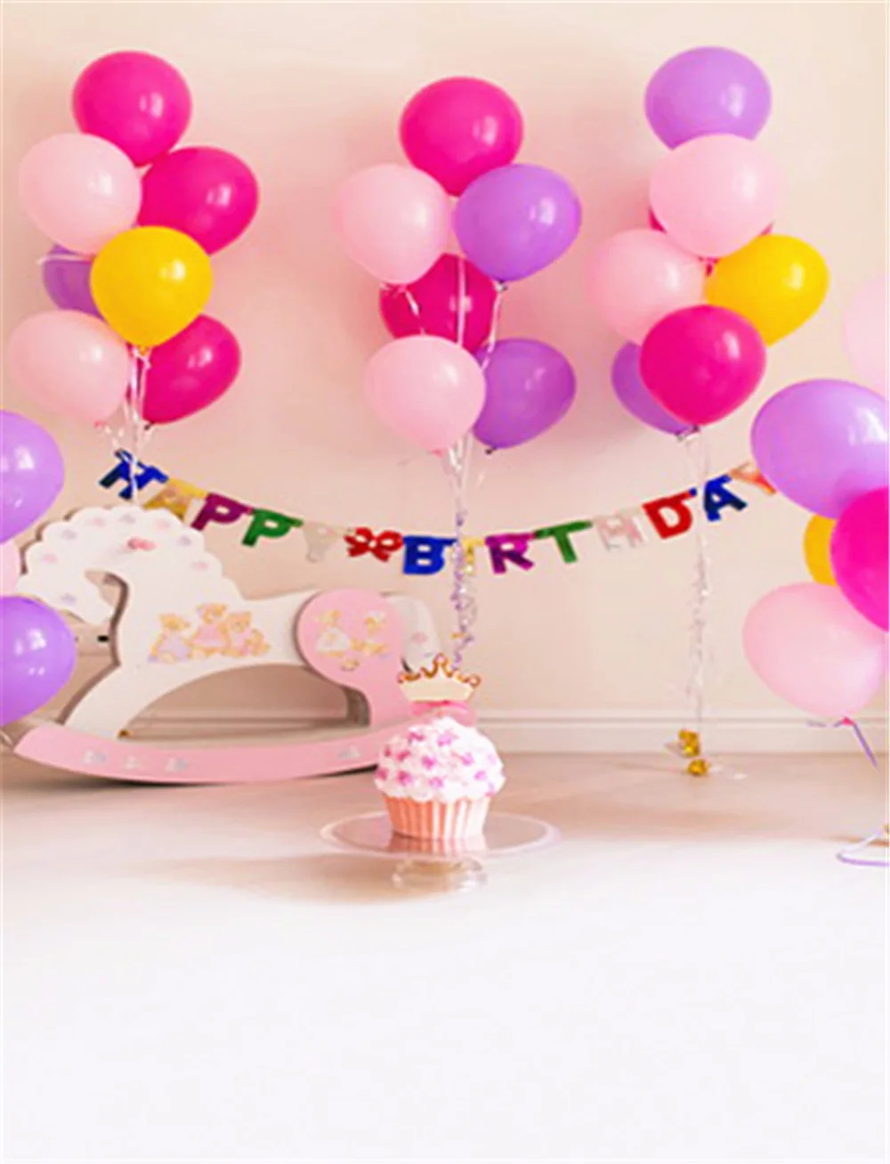 

TR розовые фоны принцессы для фотосъемки День рождения воздушные шары маленький фон торт для детей цифровой печатный ребенок фотосессия