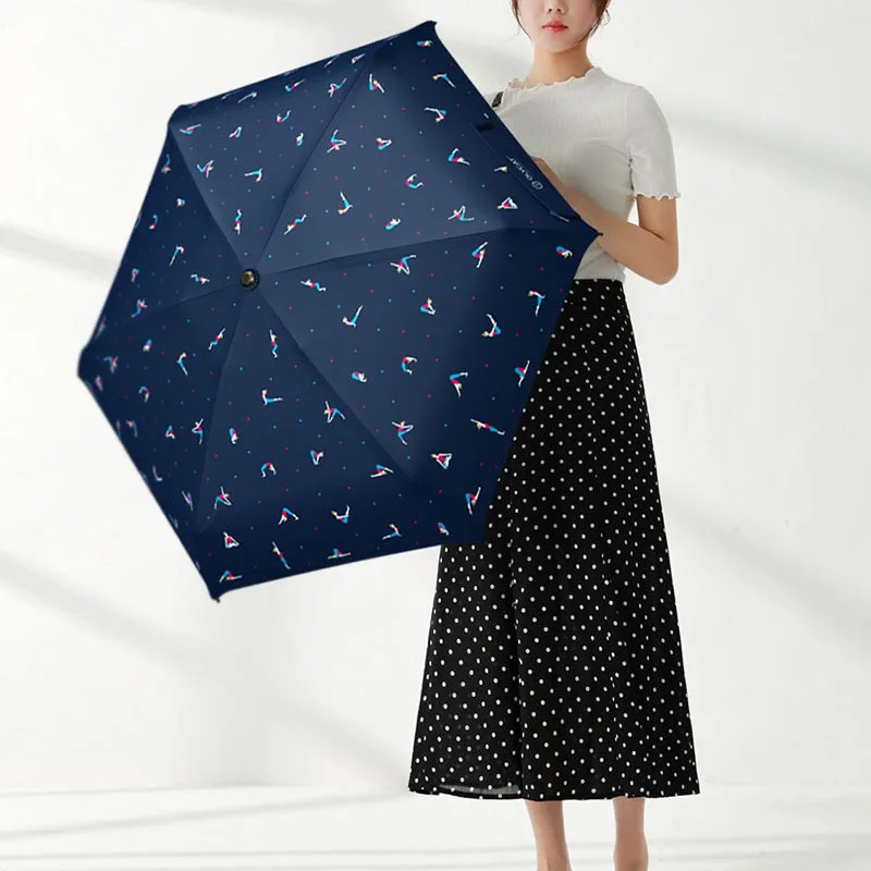 Складывающийся зонт из стекловолокна с ручкой для бейсбола черный виниловый