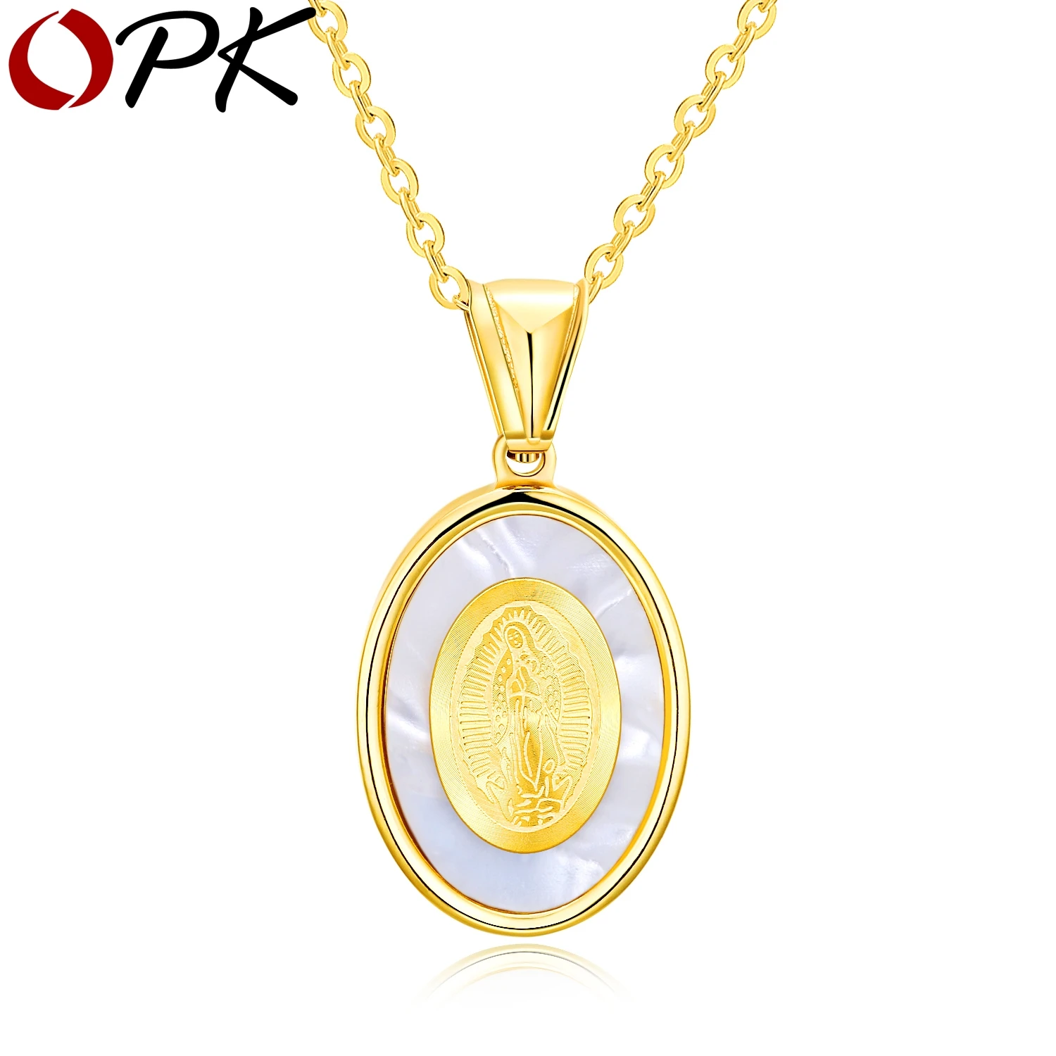 Ожерелье из нержавеющей стали OPK Virgin Mary женское/Мужское драгоценное украшение