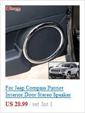 Для автомобиля Jeep Compass Patriot переднее верхнее вентиляционное отверстие выход приборной панели автомобиля хромированная Накладка для автомобиля 2011 2012 2013 аксессуары ободок