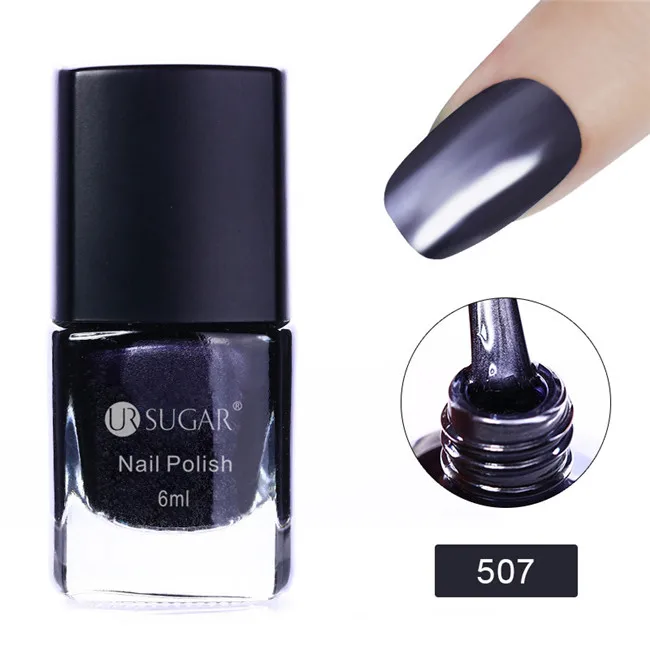 507 Ur Sugar зеркальный эффект лак для ногтей металлик розовое золото розовый блестящий металлический цвет лак для ногтей маникюрный лак 6 мл - Цвет: 507