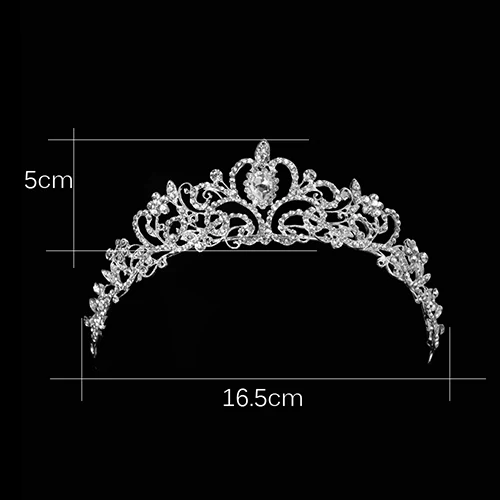 Золотистый/серебристый Принцесса Корона с кристаллами тиара цветок Дети Девочка Свадьба День рождения выпускного вечера свадебные аксессуары для волос - Окраска металла: H82JM