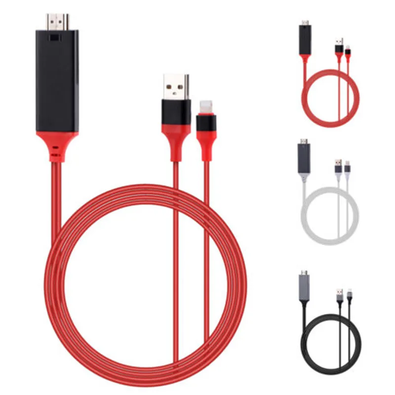 2 м USB 8 Pin к зеркальный телевизор с плоским экраном 1080P совместимому HDMI HDTV av кабель