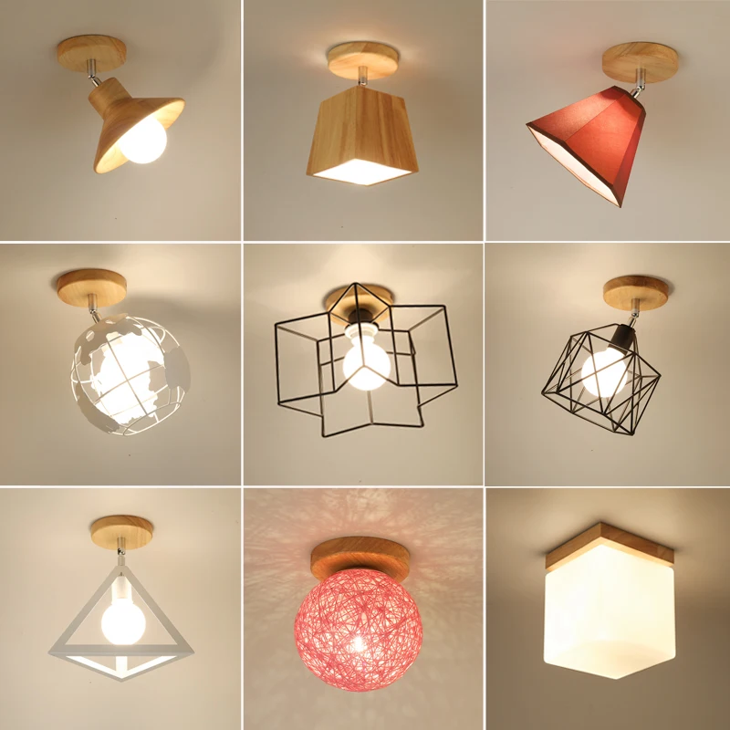 $25.99 E27 Iron 5W Iron Ceiling Lamp Shade Pendant Light Covers Kitchen Shades Triangle Metal Chandelier Lampshades Not Includ Bulbs