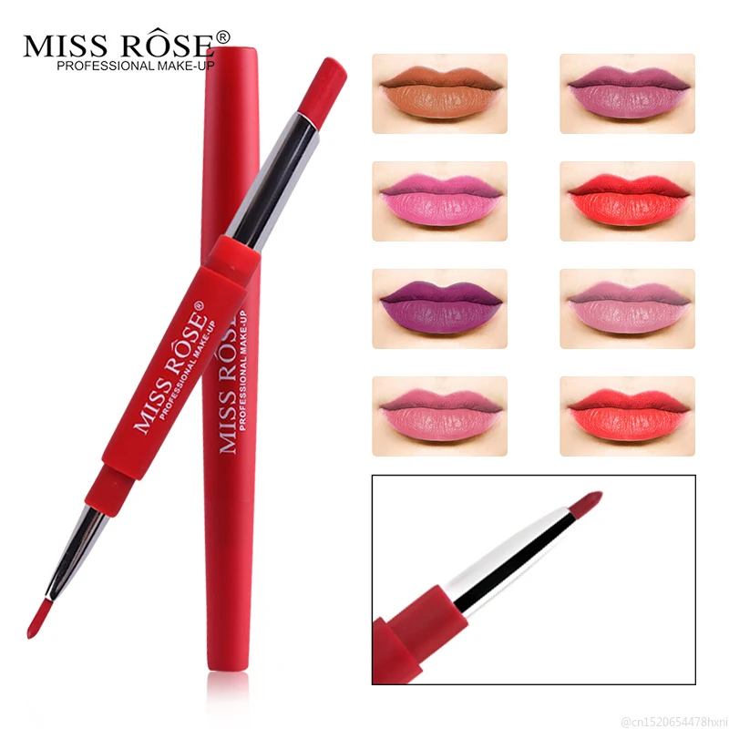 MISS ROSE, 30 цветов, 2 в 1, красная матовая губная помада, подводка для губ, водостойкие стойкие пигменты, нюдовый губной оттенок, макияж, TSLM2