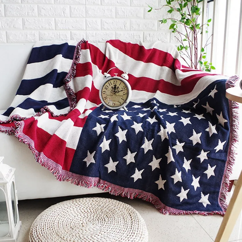 

Double sides reversible Union Jack pattern cotton blanket, durable wearable comforter , sofa cover, pet blankets ,floor cover