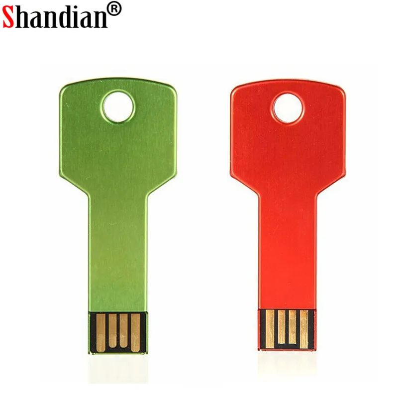 SHANDIAN, Пользовательский логотип, USB флеш-накопитель, 4 ГБ, 8 ГБ, 16 ГБ, 32 ГБ, металлический накопитель, флешка, карта памяти, форма ключа