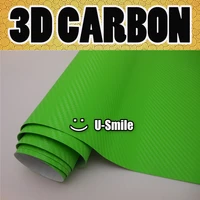 3d lime green carbon fiber texture vinyl wrap sticker decal film sheet air release car wrapping size1 52x30mroll