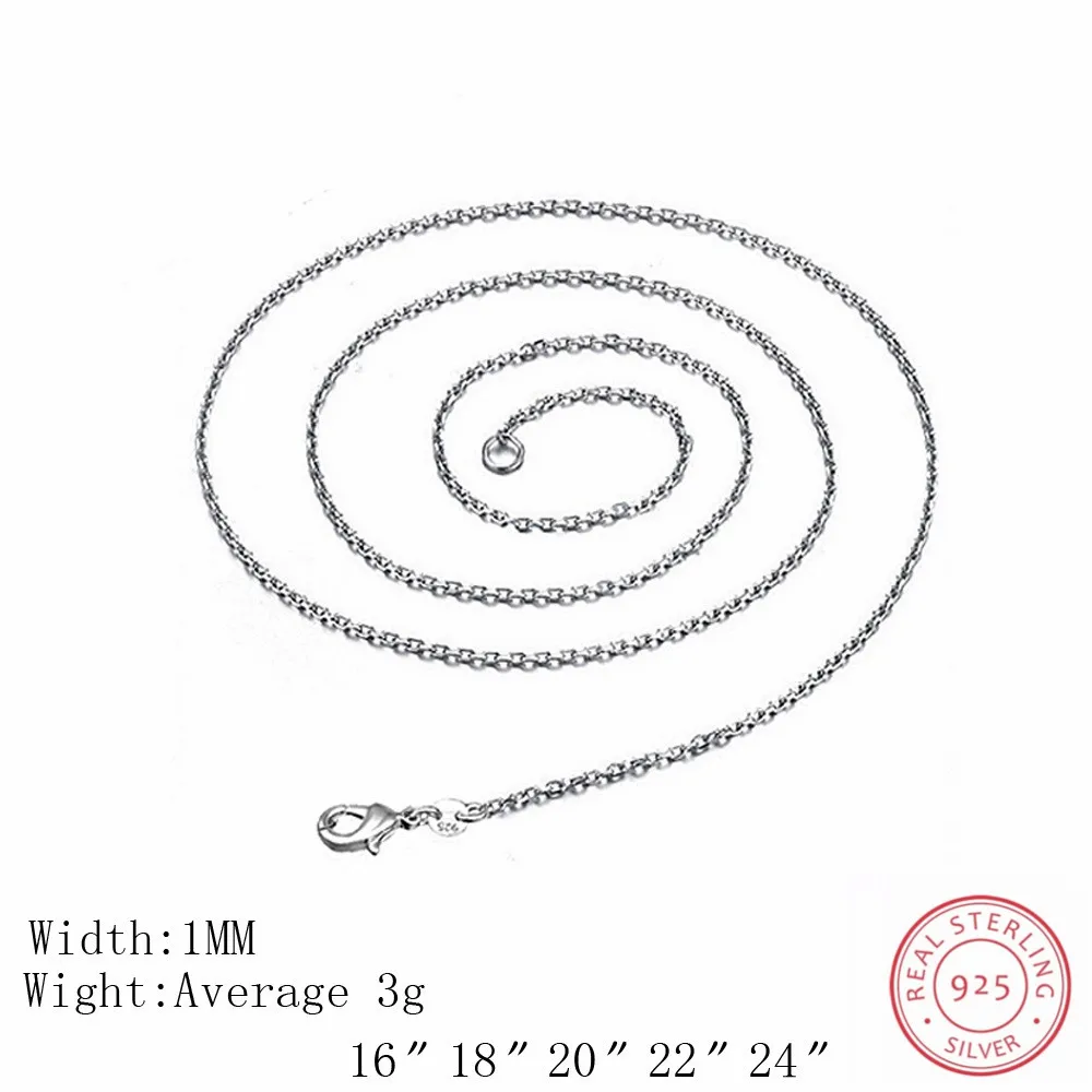 16inch rolo chain 10 шт. с фабрики 925 стерлингового серебра ожерелье цепочка Ювелирные изделия Женское модное мужское ожерелье для кулона 16,18, 20,22, 24 дюйма - Окраска металла: 16inch rolo chain