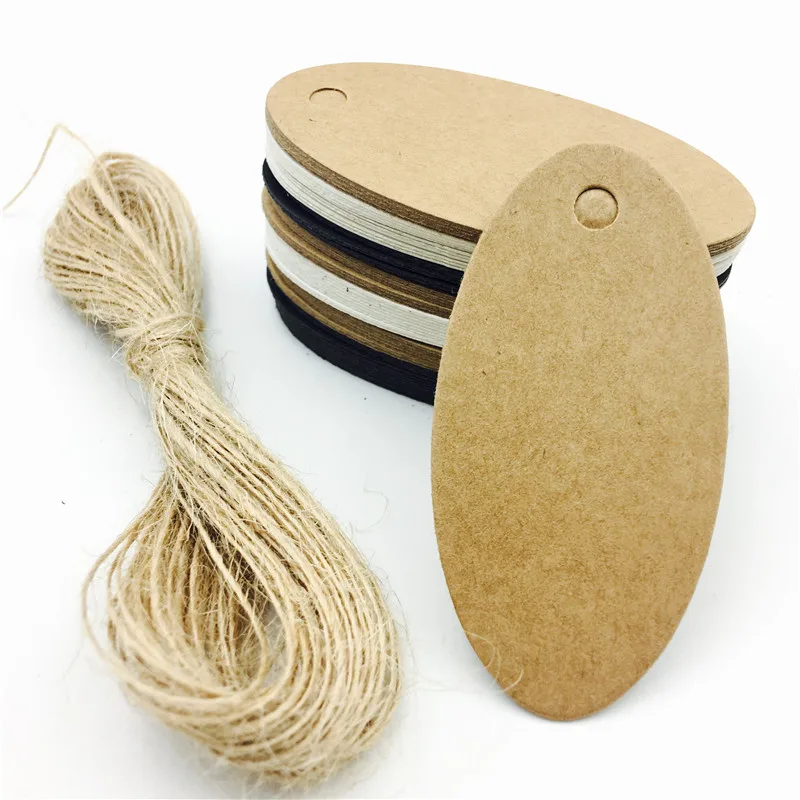 100 шт./лот белый черный коричневый крафт-бумага бирки сделай сам мини пищевая