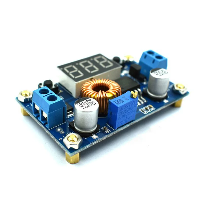 5A мощный XL4015 75 Вт DC Регулируемый понижающий модуль с дисплеем вольтметра для
