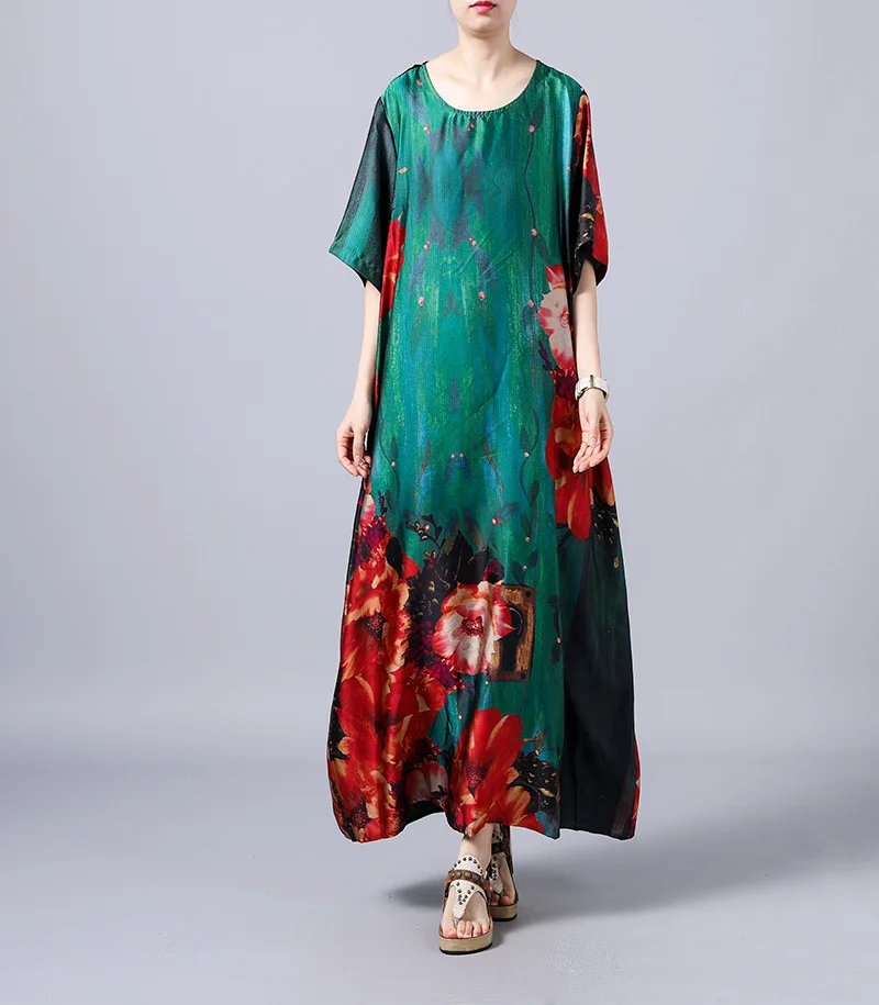 Женское свободное летнее платье с принтом женские 2019 тонкие ретро Платья