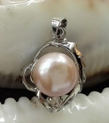 

free shipping luxury Noble jewelry zircon inaid 9-10mm white pink purple black freshwater pearl pendant 4pcs 27*15