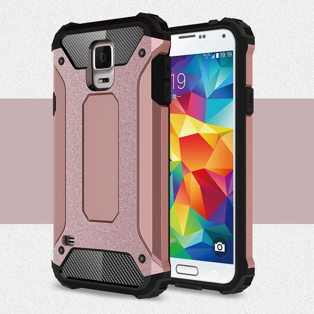 RoseGold Чехол для samsung Galaxy S5, противоударный прочный защитный чехол для samsung S5, силиконовый чехол-бампер для телефона samsung S5 G900F < - Цвет: RoseGold