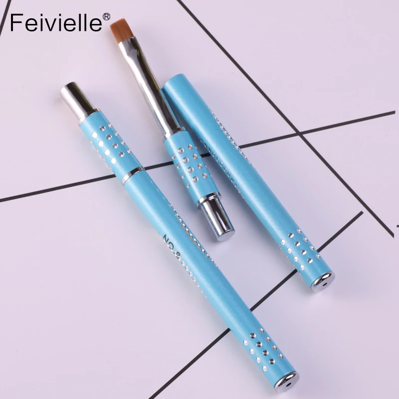 Feivielle Новинка 1 шт. размеры 6 УФ-гель кисти для ногтей со съемной крышкой плоская