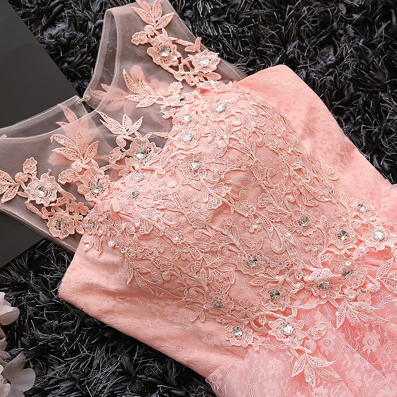 SSYFashion, милое кружевное короткое коктейльное платье без рукавов цвета шампанского, свадебное платье для банкета, платье для выпускного вечера, Robe De Soiree