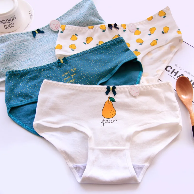 Девушка молодая Для женщин трусики с бантиками хлопковые трусы для девочек милый