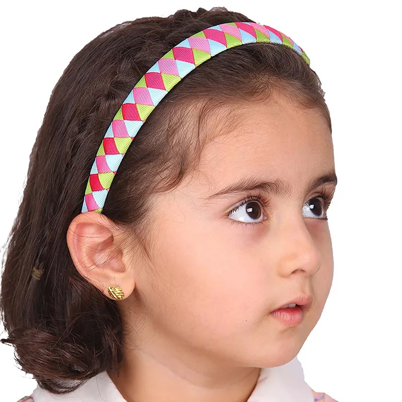6PCS 7 Style Baby Ribbon Covered Plastic Hair Bands Fashion Girl Hairband For Kids Children Woman Headband Accessories | Детская одежда