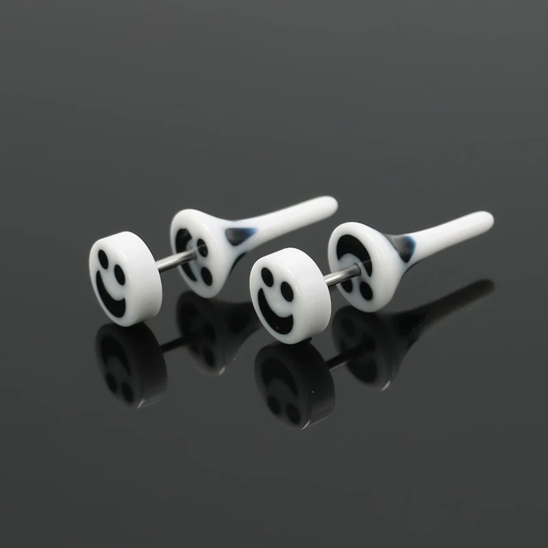 1 пара Модные поддельные накладные накладки на уши с логотипом Simle 16 Калибр