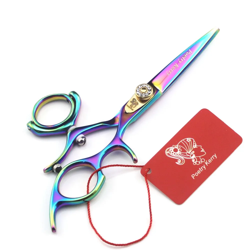 

Color 5.5 inch hairdressing scissors barber shears flat shears bangs shears tooth shears 720 degrees rotation