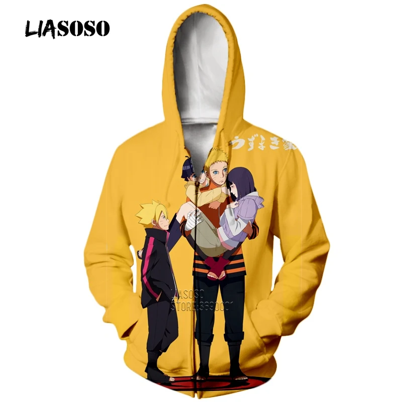 LIASOSO 3D принт унисекс аниме Наруто Узумаки Наруто Hyuga Хината толстовки с капюшоном кофты куртка на молнии Harajuku топы X2290