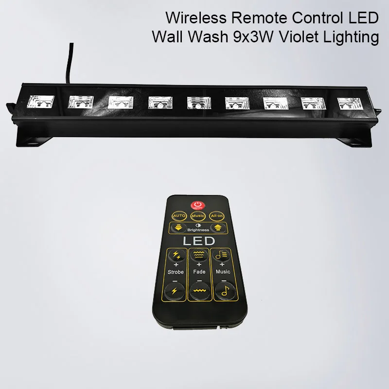 Remote 9x3W With DMX Беспроводной пульт дистанционного управления светодиодный настенный светильник 12x3 Вт ультрафиолетовое освещение сценическое освещение для мобильных артистов - Цвет: Remote 9x3W With DMX