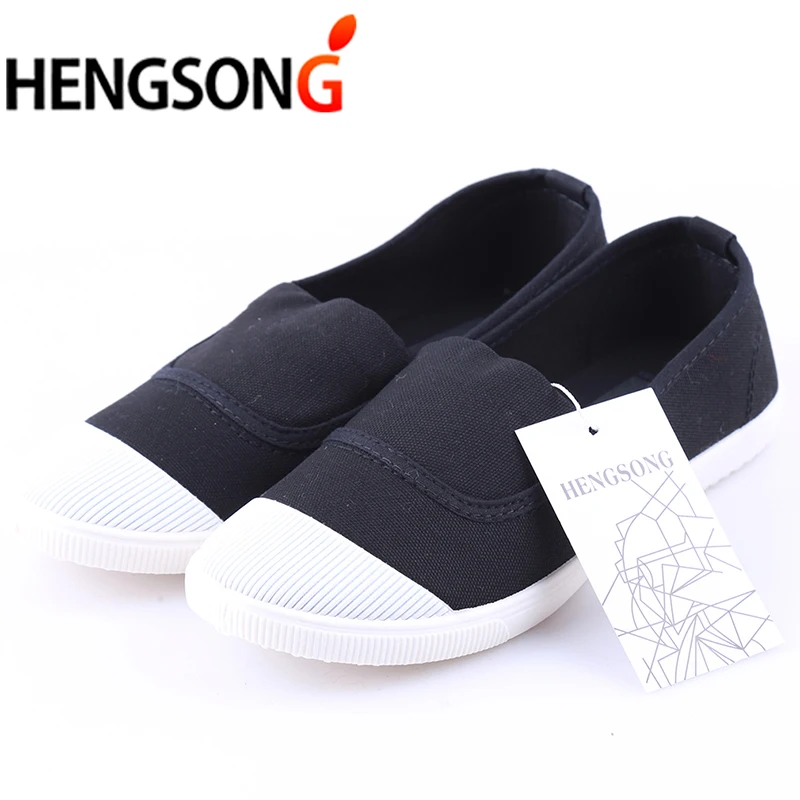 HENGSONG/Удобная белая парусиновая обувь на плоской подошве для студентов Женская